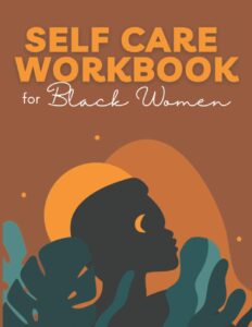 Illustration of a Black woman on the cover of a book with a brown and burnt orange background